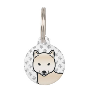 Cream Shiba Inu Cute Cartoon Dog & Pet's Info Pet Tag