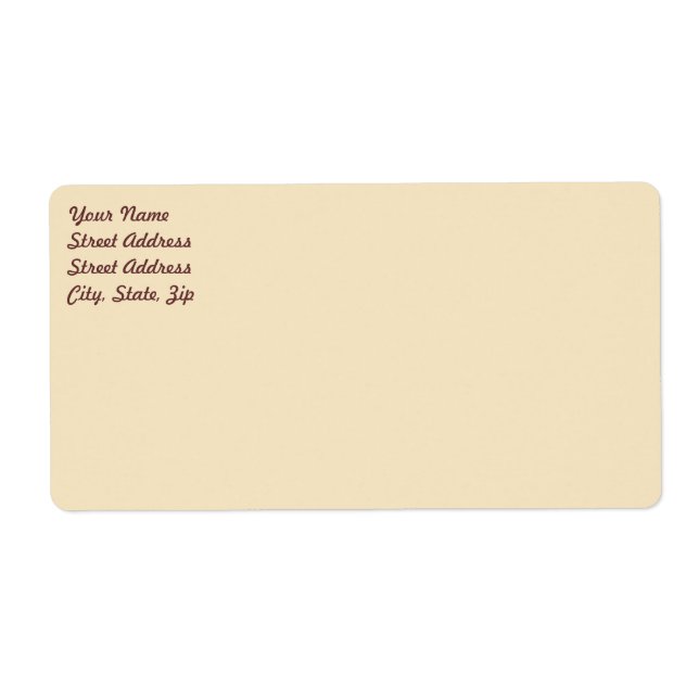 Cream  Shipping Label (Front)