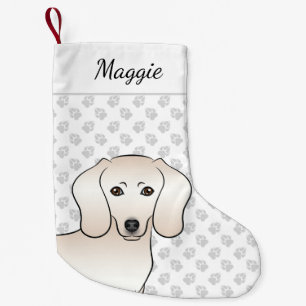 Cream Short Hair Dachshund Cute Cartoon Dog Head Small Christmas Stocking