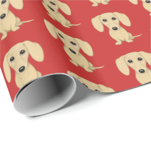 Cream Short Haired Dachshund Pattern Wrapping Paper