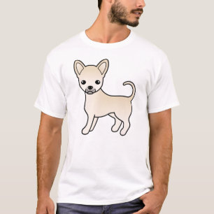 Cream Smooth Coat Chihuahua Cute Cartoon Dog T-Shirt