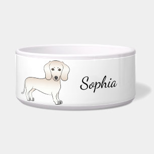 Cream Smooth Coat Dachshund Cartoon Dog With Name