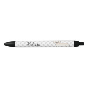 Cream Smooth Coat Dachshund Cartoon Dog With Name Black Ink Pen