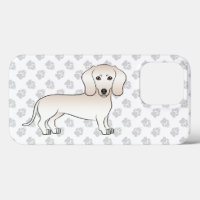 Cream Smooth Coat Dachshund Cartoon Dog With Paws
