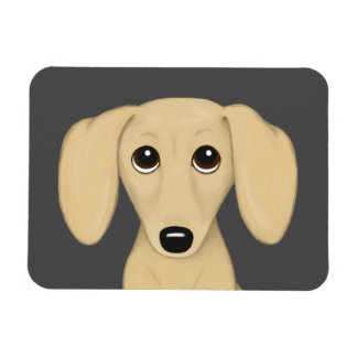 Cream Smooth Coated Dachshund Cartoon Dog Magnet