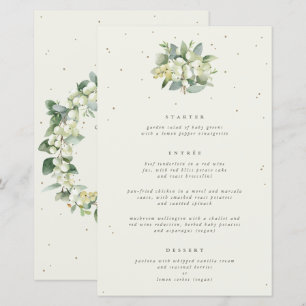 Cream Snowberry + Eucalyptus 3 Course Wedding Menu