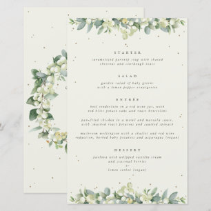 Cream Snowberry + Eucalyptus 4 Course Wedding Menu