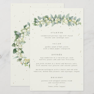 Cream Snowberry + Eucalyptus 4 Course Wedding Menu