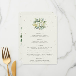 Cream Snowberry + Eucalyptus 4 Course Wedding Menu