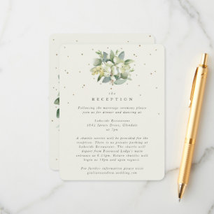 Cream Snowberry+Eucalyptus Bouquet Reception Enclosure Card