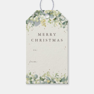 Cream Snowberry+Eucalyptus Christmas/Holiday Gift Tags