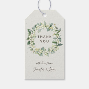 Cream Snowberry+Eucalyptus Custom Message Gift Tags