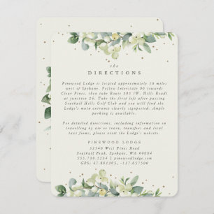 Cream Snowberry+Eucalyptus Edged Directions Enclosure Card