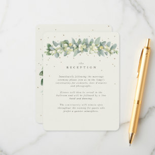Cream Snowberry+Eucalyptus Garland Reception Enclosure Card
