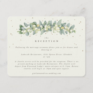 Cream Snowberry+Eucalyptus Garland Reception Enclosure Card