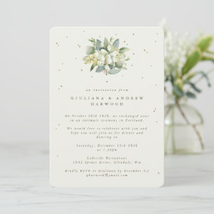 Cream Snowberry+Eucalyptus Wedding Reception Invitation