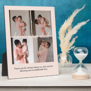 Cream Soft Happy Father's Day Gift Photo Collage Plaque