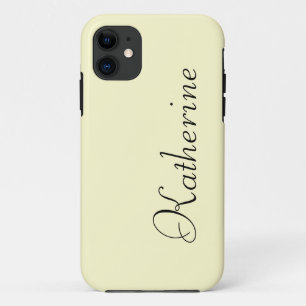 Cream Solid Colour   Minimalist Name Case-Mate iPhone Case