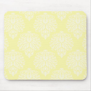 Cream Southern Cottage Damask Mouse Pad