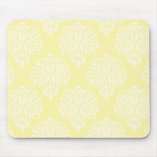 Cream Southern Cottage Damask Mouse Pad (Front)