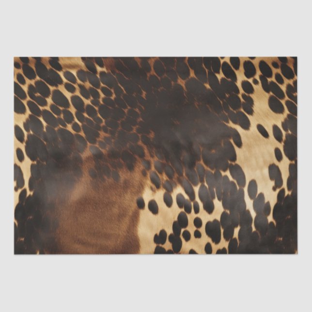 Cream Spotted Brown Black Cowhide Tissue Paper (Front)