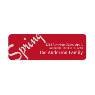 Cream Spring Word Art 2 Return Address Labels