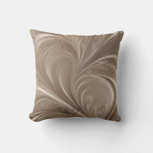 Cream Swirl - Soft Beige Abstract Flowing Design Cushion