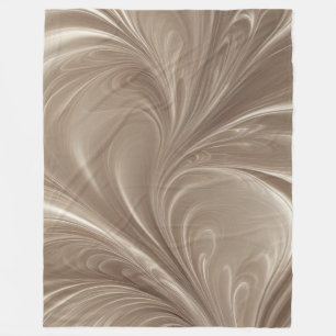 Cream Swirl - Soft Beige Abstract Flowing Design Fleece Blanket