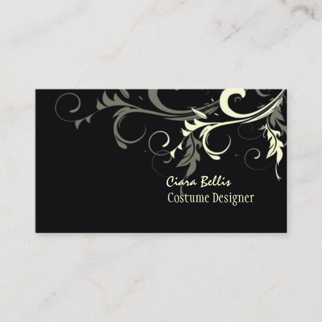 Cream Swirls / Costume Designer / DIY colour Business Card (Front)