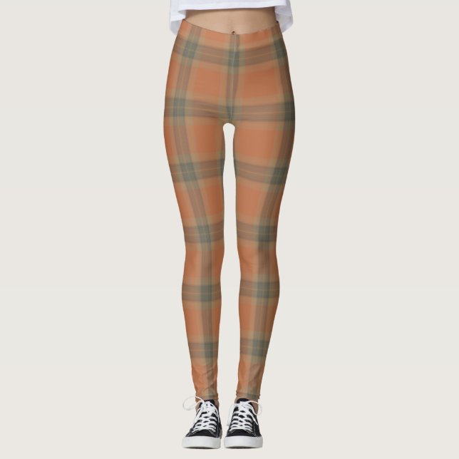 Cream Tartan Leggings (Front)