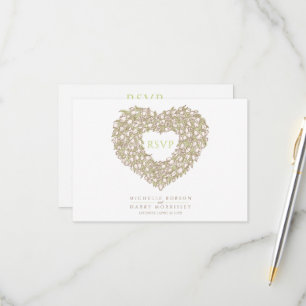 Cream tulip monogram meal option wedding event RSVP card