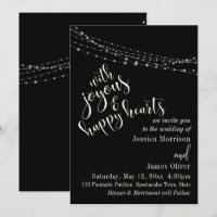 Cream Typography 30 on Black with Lights 3 Wedding