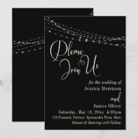 Cream Typography 32, Black 2 with Lights Wedding