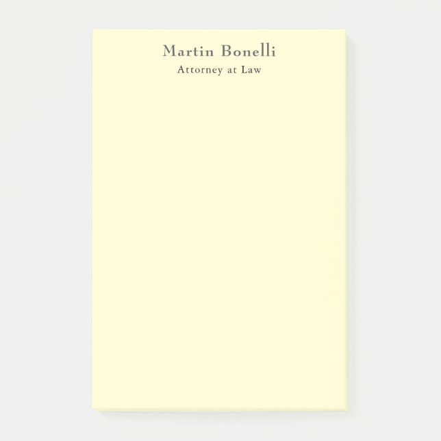 Cream Unique Classic Personalised Custom Own Name Post-it Notes (Front)