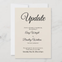 Cream Update Postponed Wedding Announcement