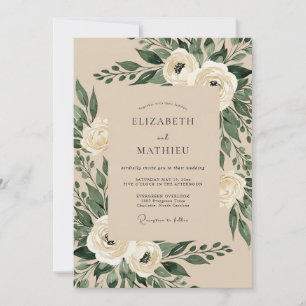 Cream Verdant Woodland Wedding Invitation