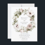 Cream Watercolor Flower Wreath Wedding Postcard<br><div class="desc">Cream Watercolor Flower Wreath Wedding</div>