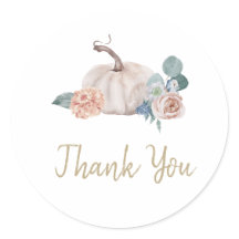 Cream watercolor pumpkin floral baby shower