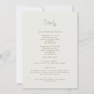 Cream Wedding Details Enclosure Invitation