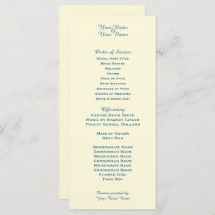 Cream Wedding Program