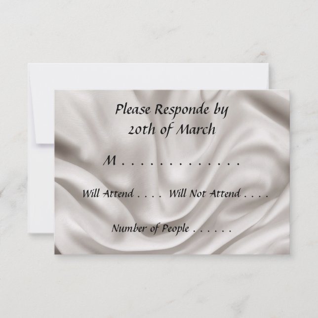 Cream Wedding RSVP Set Card (Front)
