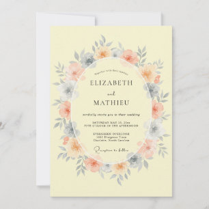 Cream Whimsical Spring Wedding Invitation