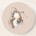 Cream White Butterfly Coaster<br><div class="desc">Cream White Butterfly</div>