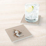 Cream White Butterfly Glass Coaster<br><div class="desc">Cream White Butterfly</div>