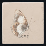 Cream White Butterfly Stone Coaster<br><div class="desc">Cream White Butterfly</div>