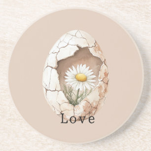 Cream White Daisy Floral Egg Coaster