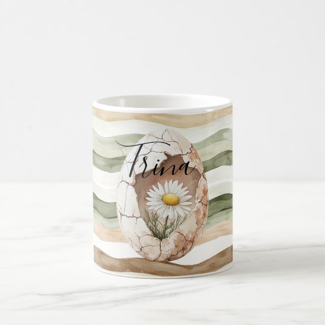 Cream White Daisy Flowers Coffee Mug (Center)