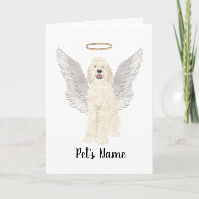 Cream White Doodle Sympathy Memorial Card (Front)