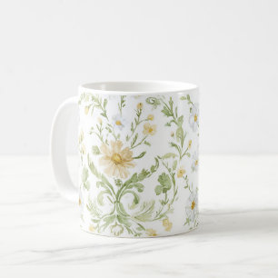Cream White Flowers Coffee Mug