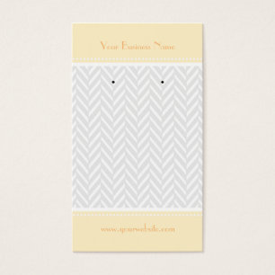 Cream White Grey Herringbone Earring Cards